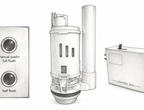 Touchless Wave-On Pneumatic Toilet Flush System | Dual Sensor Dual Flush Cistern Kit – Max Hygiene, Max Water Savings
